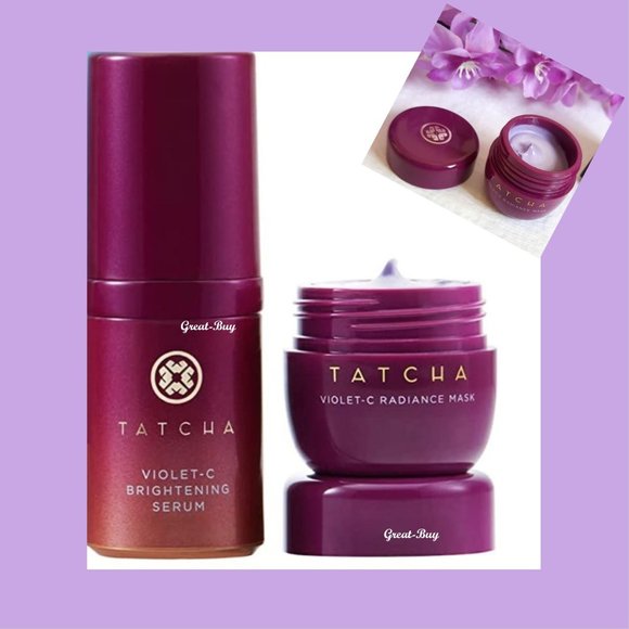 TATCHA VIOLET-C RADIANCE MASK 10ML & VIOLET-C SERUM 10ML SET NEW